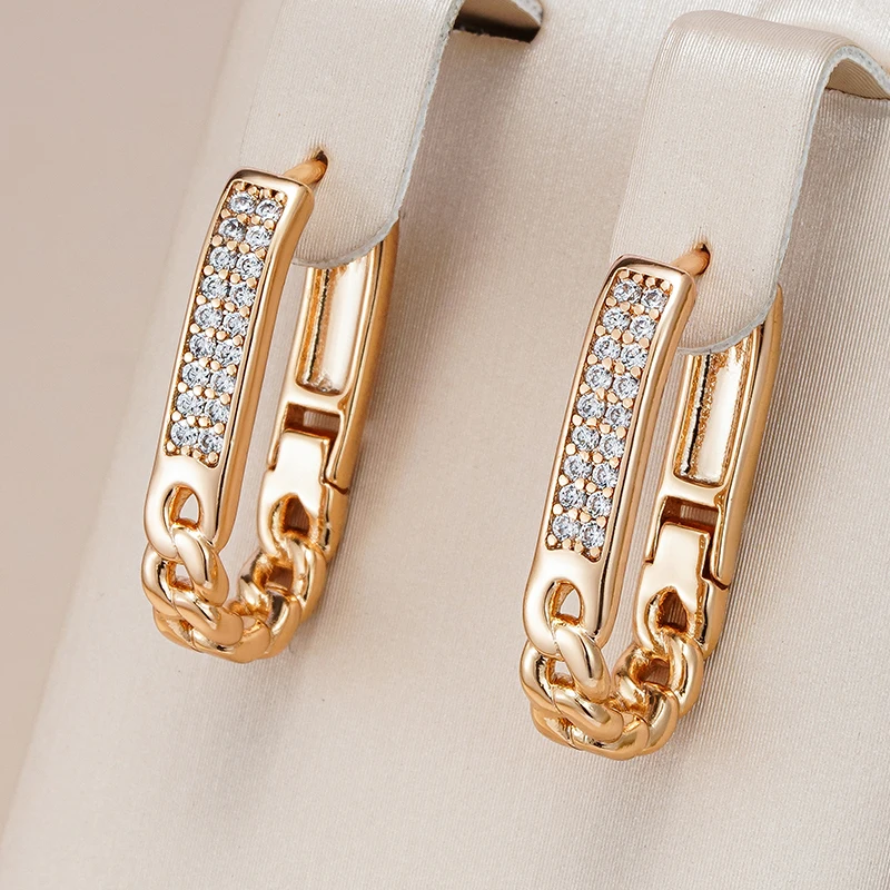 Модные Блестящие природные фотообои Kinel для женщин, минималистичные геометрические аксессуары цвета розового золота 585 пробы, повседневные изящные украшения