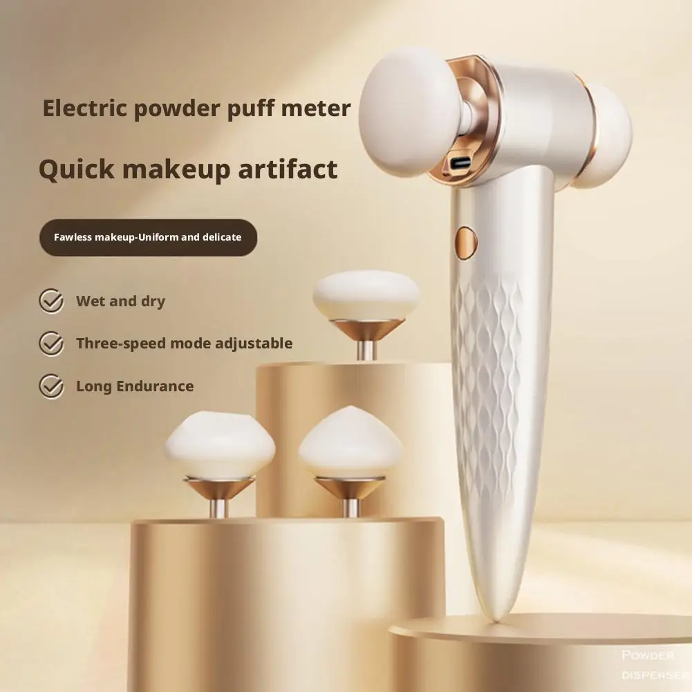 Mini máquina elétrica de sopro de pó altamente eficiente, acessórios recarregáveis com esponja de velocidades, múltiplas 3 maquiagem e u8t8