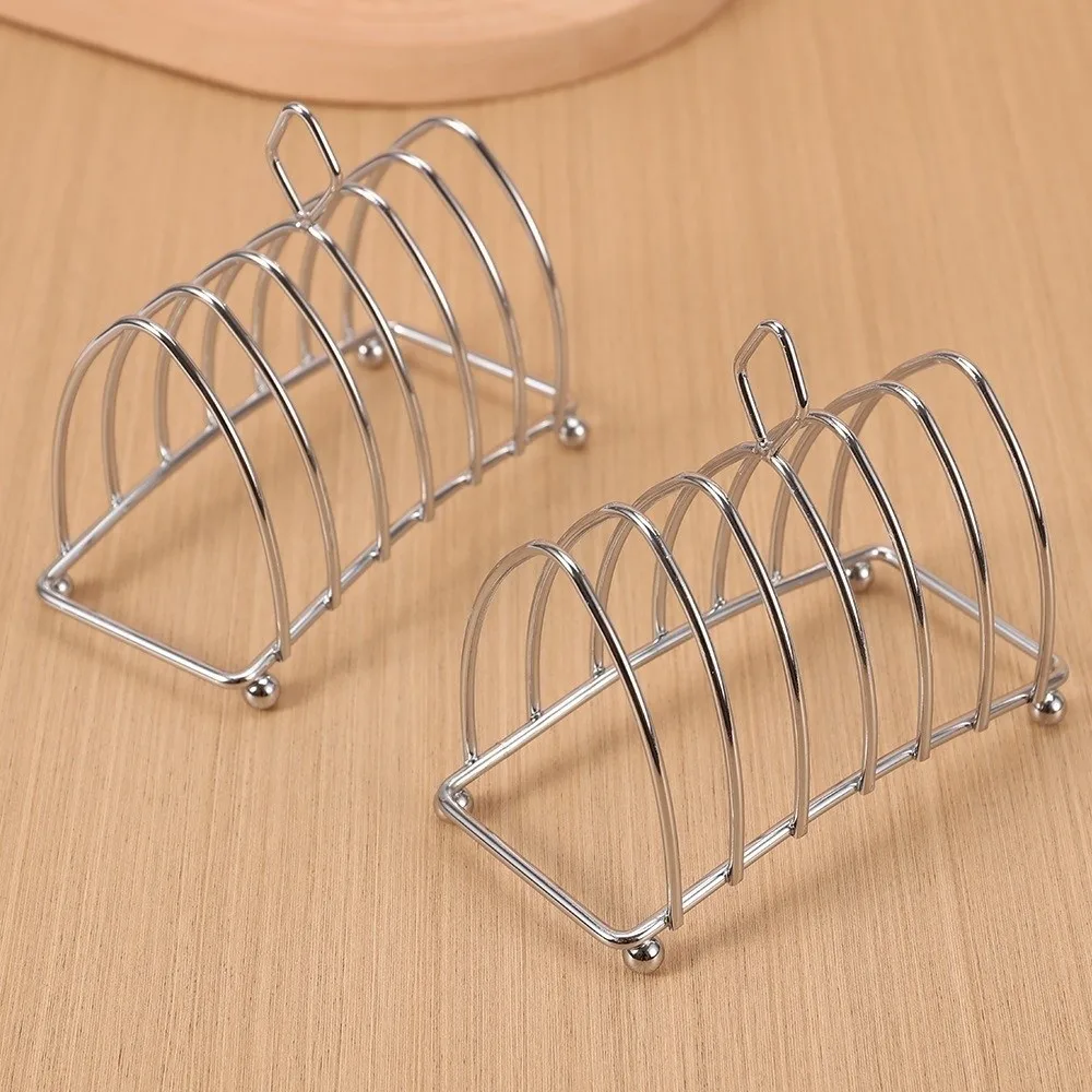 Stainless Steel Toast Bread Rack Multi-functional 6-Slices Display Bread Holder Stable Food Display Bread Cooling Rack
