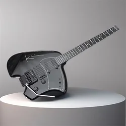 GK4T GlossBlack Headless Electric Guitar Black Hardware