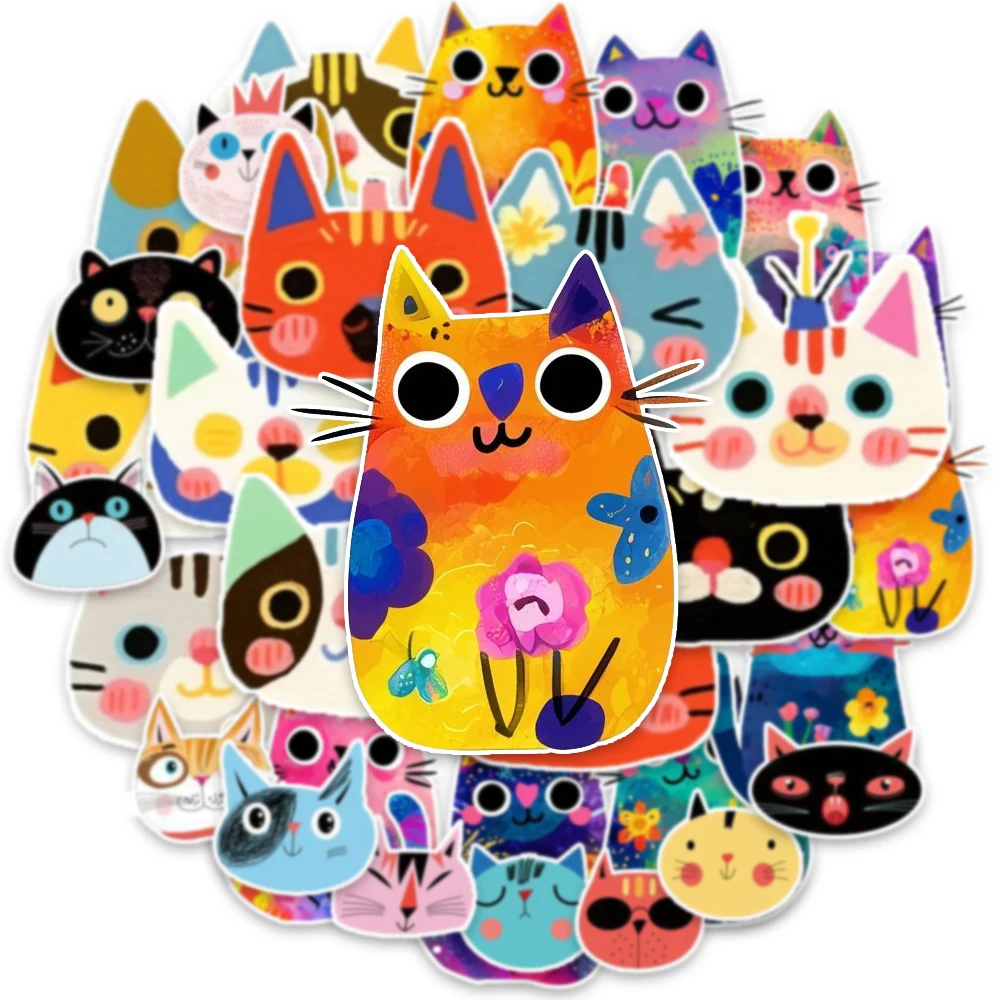 30PCS/세트 귀여운 만화 고양이 시리즈 스티커 DIY 장식 스크랩북 스케이트보드 장식 스티커 크리스마스 선물 장난감