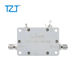 TZT 10MHz-6GHz 60dB High Gain LNA Wideband Amplifier Low Noise Amplifier with SMA Female Connector for RF Signal Drive or RX