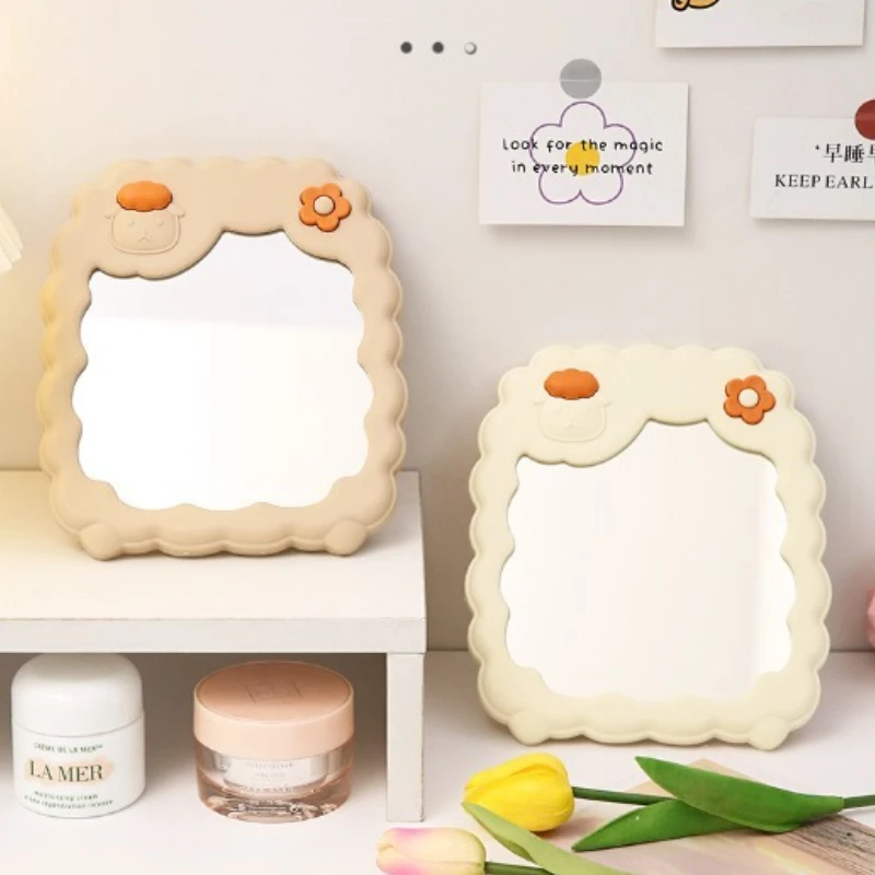 

Rectangle Travel Mirror Portable Sticker Handheld White Macrame Mirror Design Kawaii Dekoracyjne Lustra Home Accessories