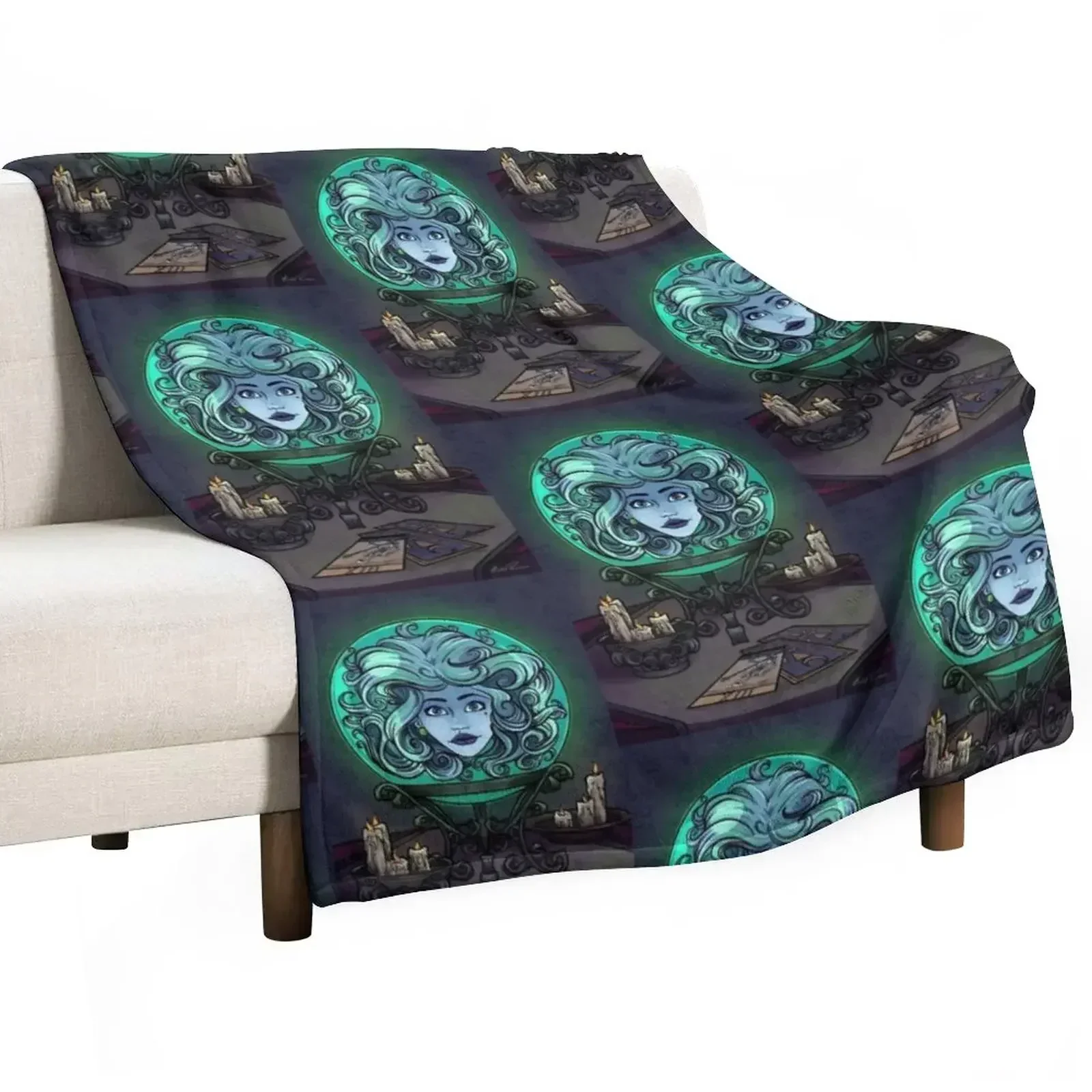 

Madame Leota Throw Blanket Personalized Gift Plaid on the sofa Blankets
