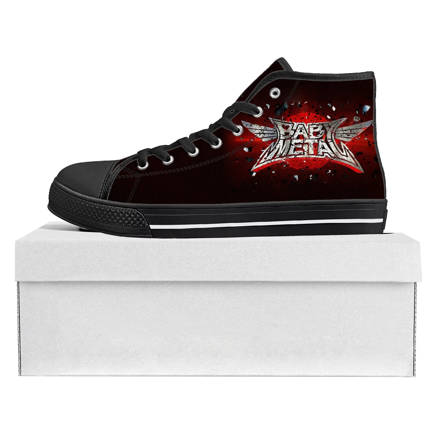 Babymetal Rock Band Pop Fashion High Top High Quality Sneakers Mens Womens Teenager Canvas Sneaker Couple Shoe Custom Shoe Black