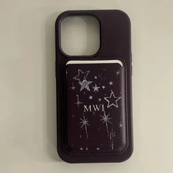 Custom name Magsafe Case Magsafe Cardholder For Iphone 14 12 13 15 16 Pro Max 14 15 Plus Luxury Leather PU Magnetic Covers