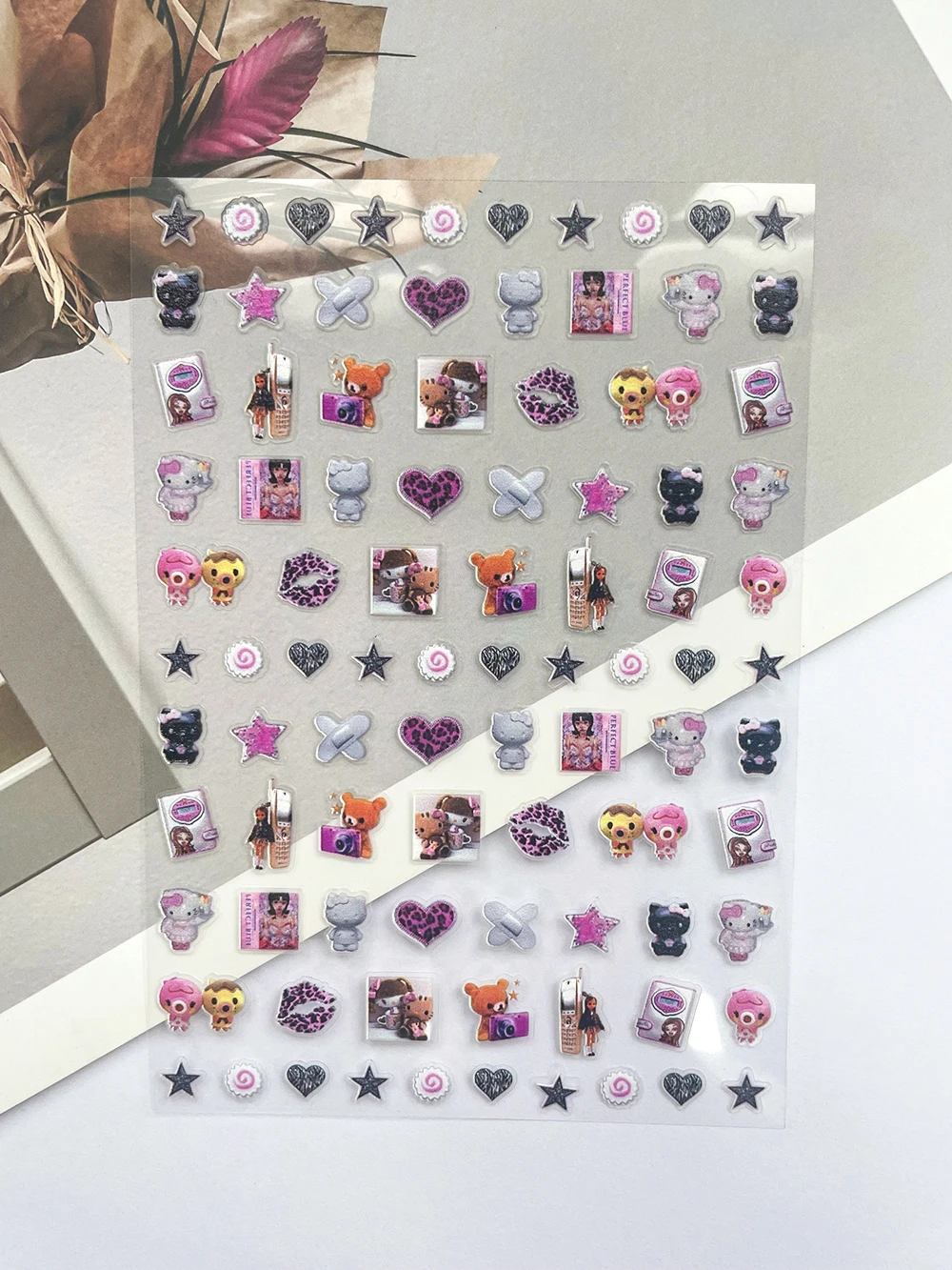 سوبر هاتف صغير سانريو مرحبا كيتي ليوبارد طباعة علامات الأمتعة مسمار الفن Diy بها بنفسك Loptop الهاتف قذيفة زجاجة ماء ملصقات مقاومة للماء #6