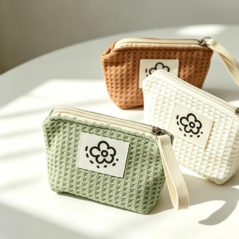 Ladies Mini Purse Coin Pouch, Cute Flower Pattern Coin Wallet, Multi-use Mini Storage Pouch Travel Small Cosmetic Organizer
