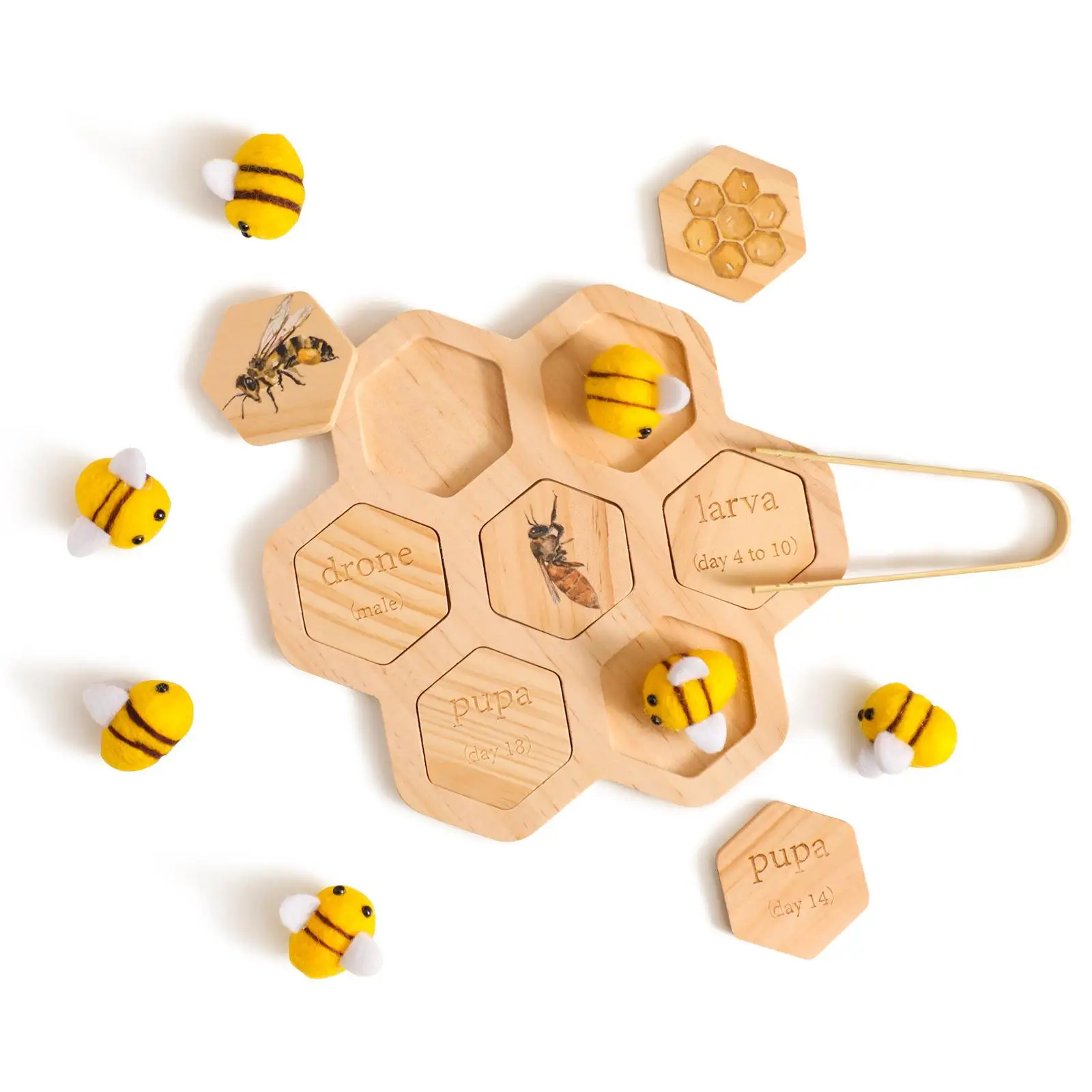 Montessori Toy Science Cognitive Puzzle Eveloping Hand Eye Coordination Wood Toy Clip Beads Game Toddlers Fine Motor Skill Toy