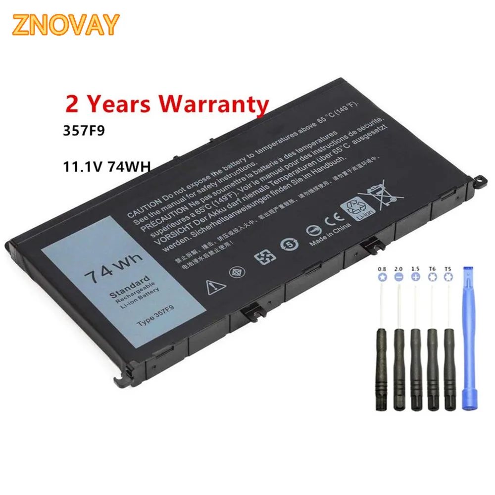 ZNOVAY Battery 357F9 For Dell Inspiron 15- 7000 7559 7557 7566 7567 5576 INS15PD-1548B INS15PD-1748B INS15PD-1848B 11.4V 74WH