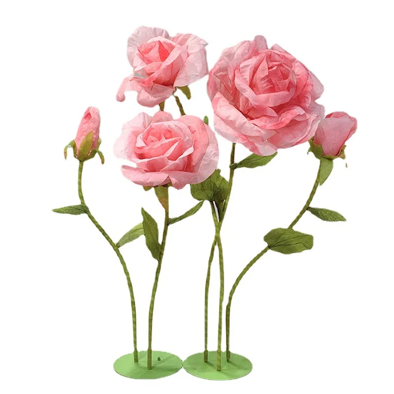 

Giant paper art flower hand-simulated rose, finished product in shopping mall Meichen decorative bouquet