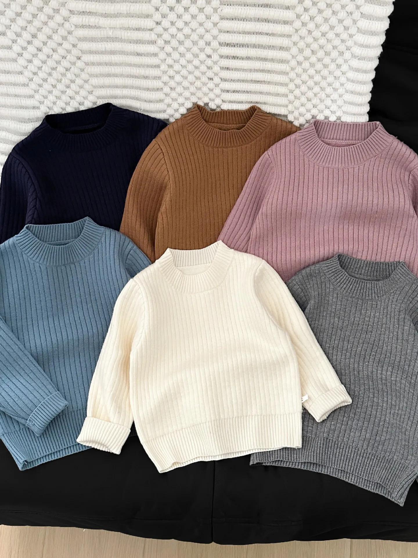 

Thiened One-Piece Fce Baby Sweater Autumn Winter Warm Versatile Boys Girls Inner Wear Base Layer f High Collar Long S...