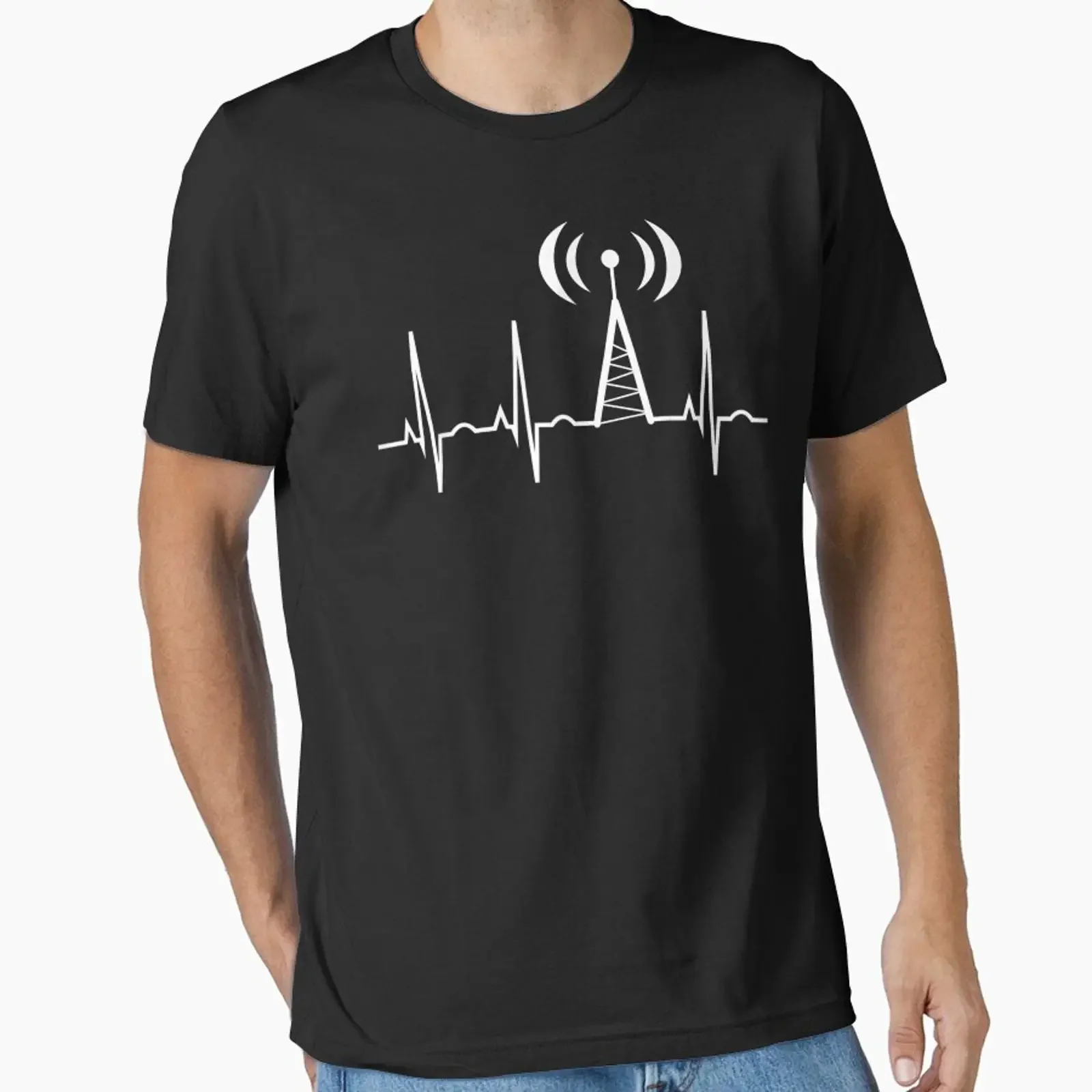 Ham Radio s For Dad Operator Heartbea Essential T Shirt vintage Washed Unisex homme Soft graphic Slightly Breathable fashion