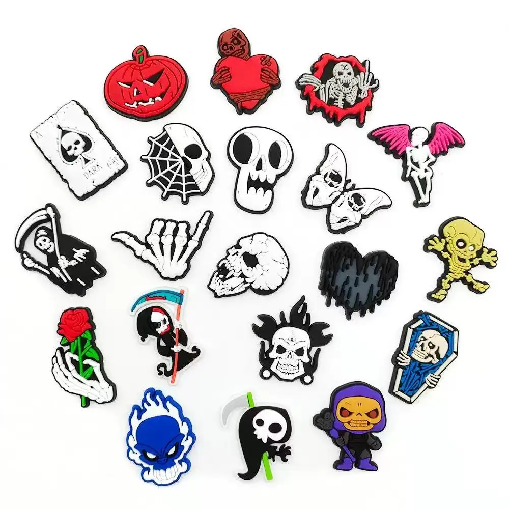 20-100pcs Cool And Scary Shoe Charms For Sandals,Shoe Decoration Accessories Shoe Pins Great Gift For Men Wom