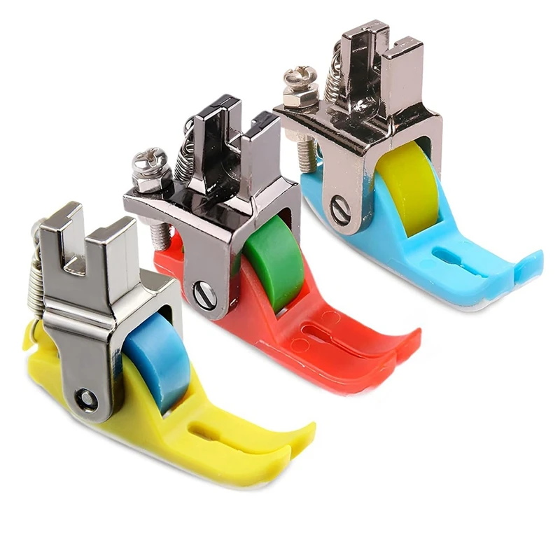 AAAN-3 Pack Narrow Roller Presser Foot, Roller Presser Foot สําหรับจักรเย็บผ้า, หนัง Roller Presser Foot