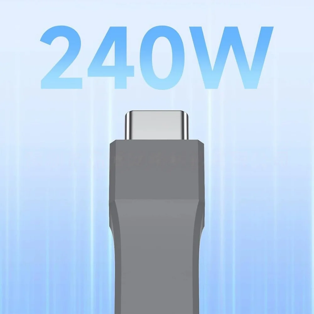 Short USB4 Cable 240W Fast Charging U-Shaped USB C Cable 40Gbps 8K Video for iPhone 16 15, iPad, SSD, Thunderbolt 4/3 Hub