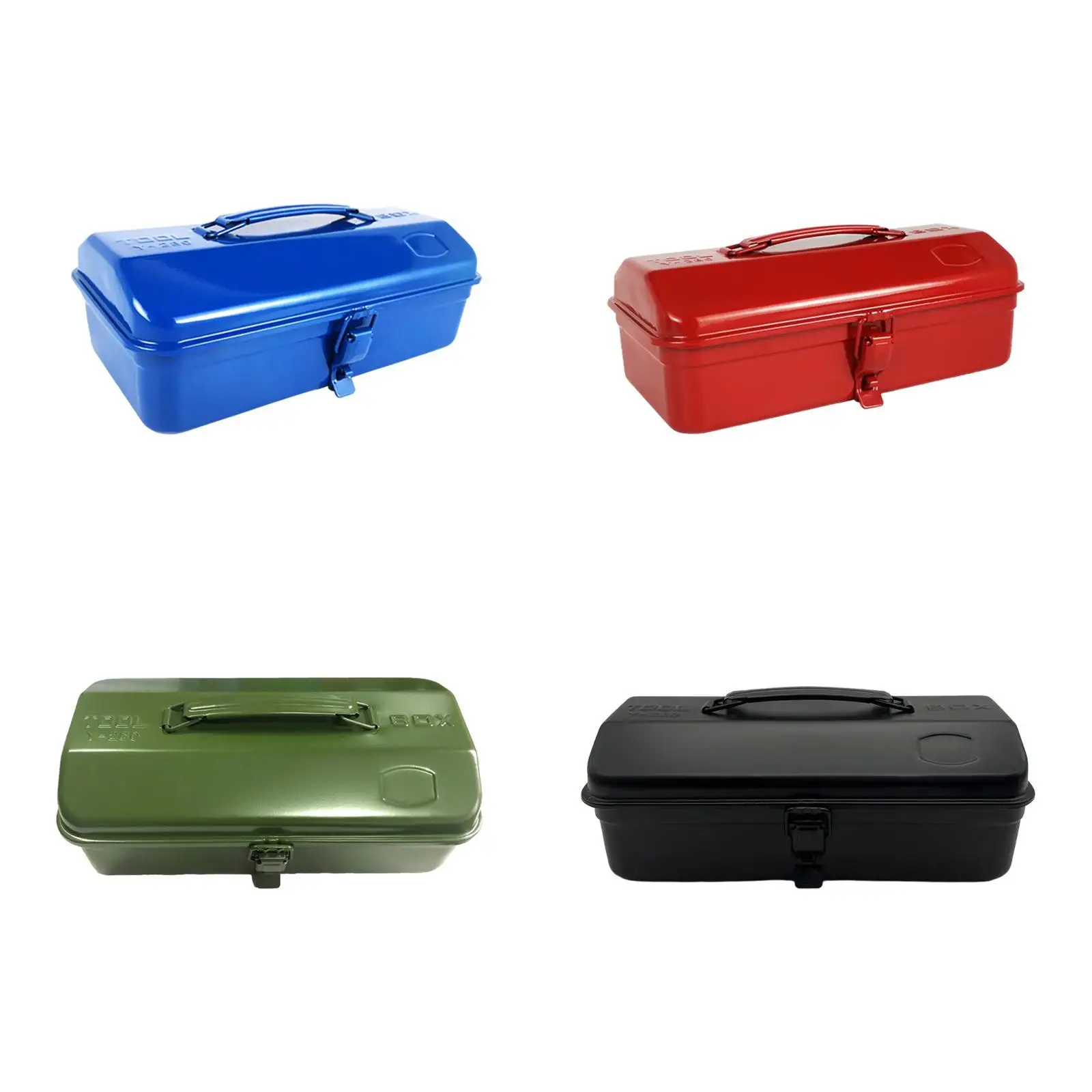 Portable Tool Box Car Hardware Repair Tool Storage Box Tool Case Household Solid Metal Locking Latch Sturdy Container Carrier