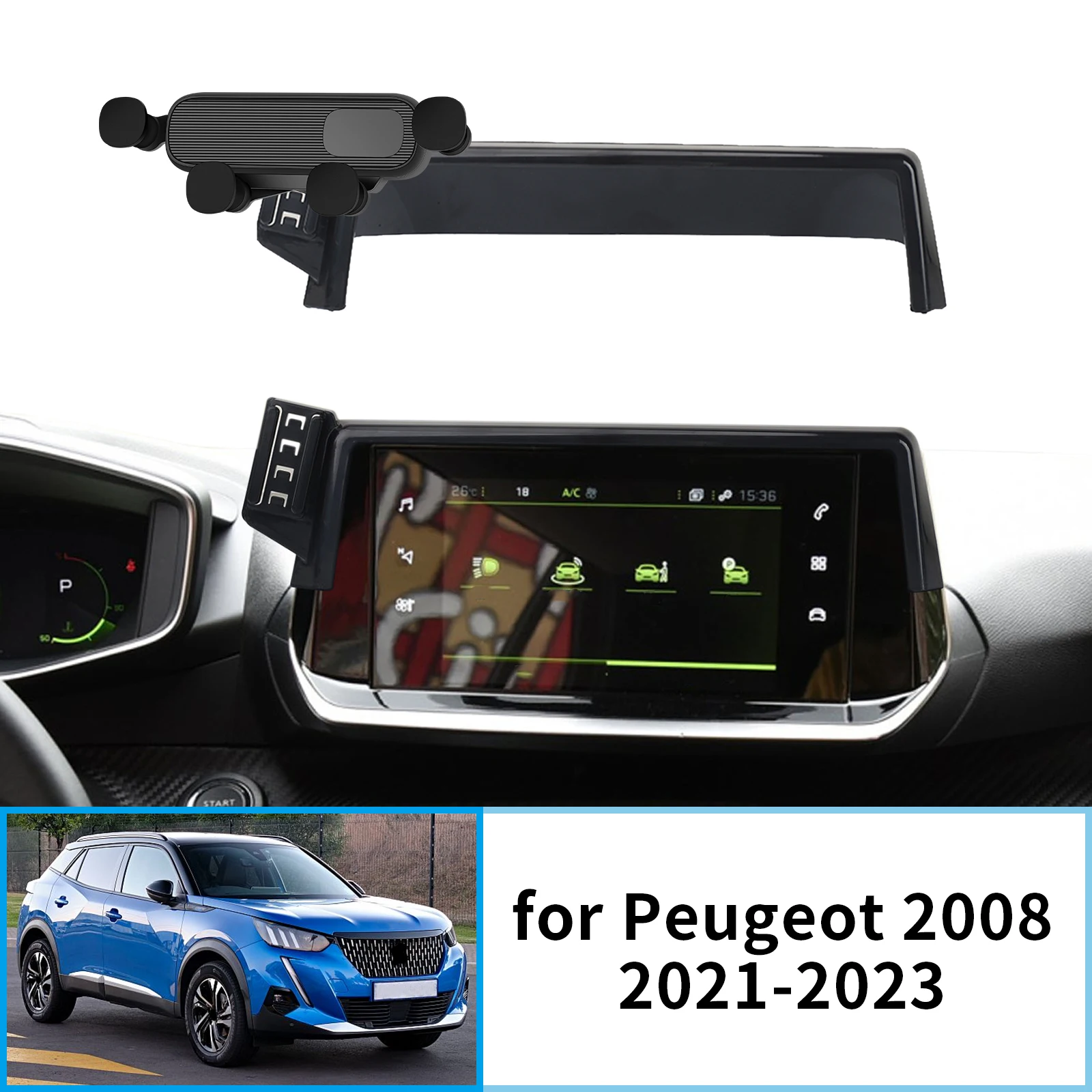 Car Mobile Phone Holder for Peugeot 2008 2019-2023 (7in) GPS Bracket Navigation Stand Auto Accessories