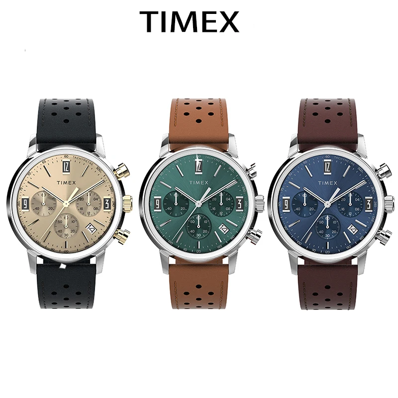 TIMEX Men Watches Luxury Trend Quartz Calendar Waterproof Multi Function Fancy Round Watch Stainless Three eyed watch