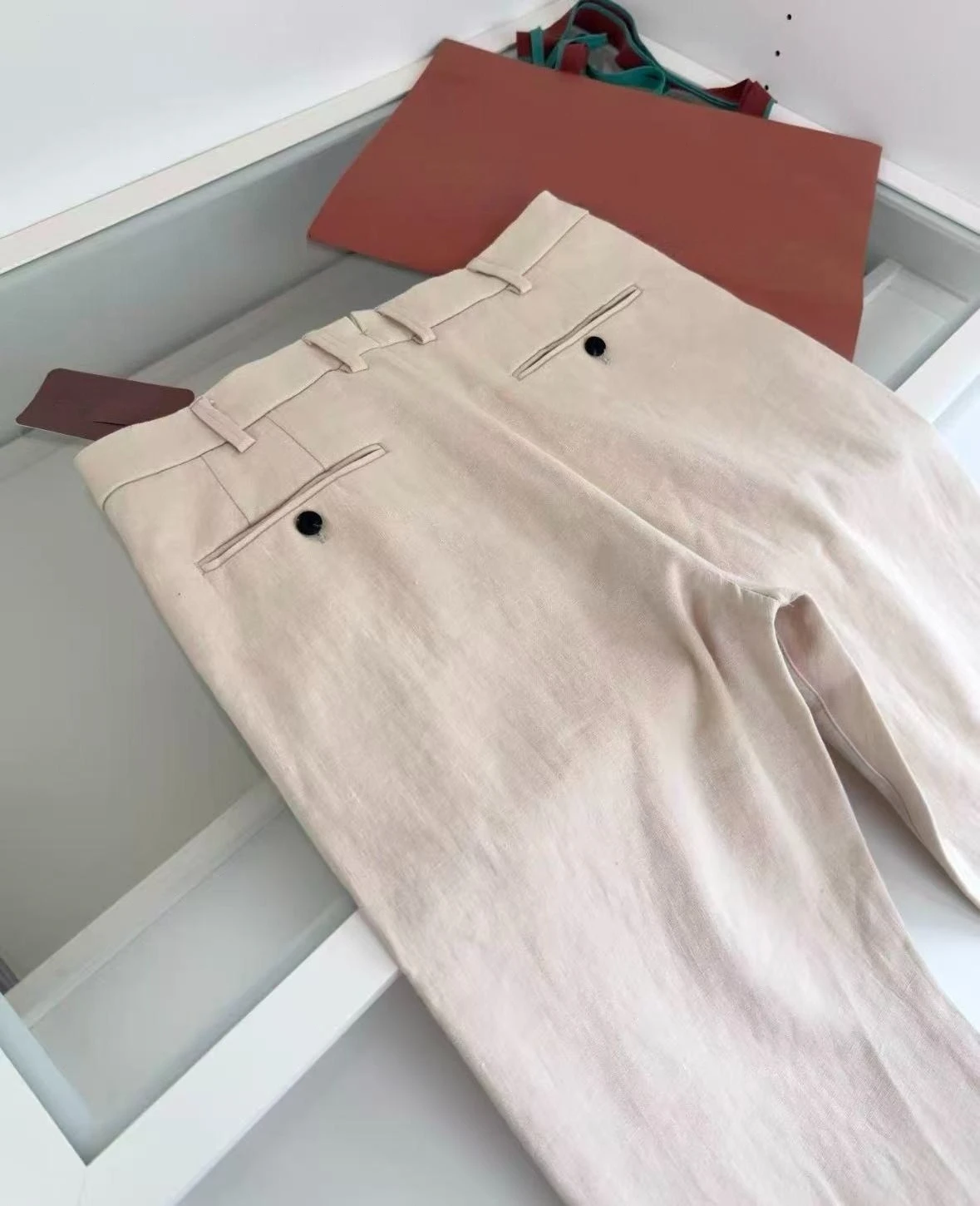 LP 25aw Italian linen straight slacks