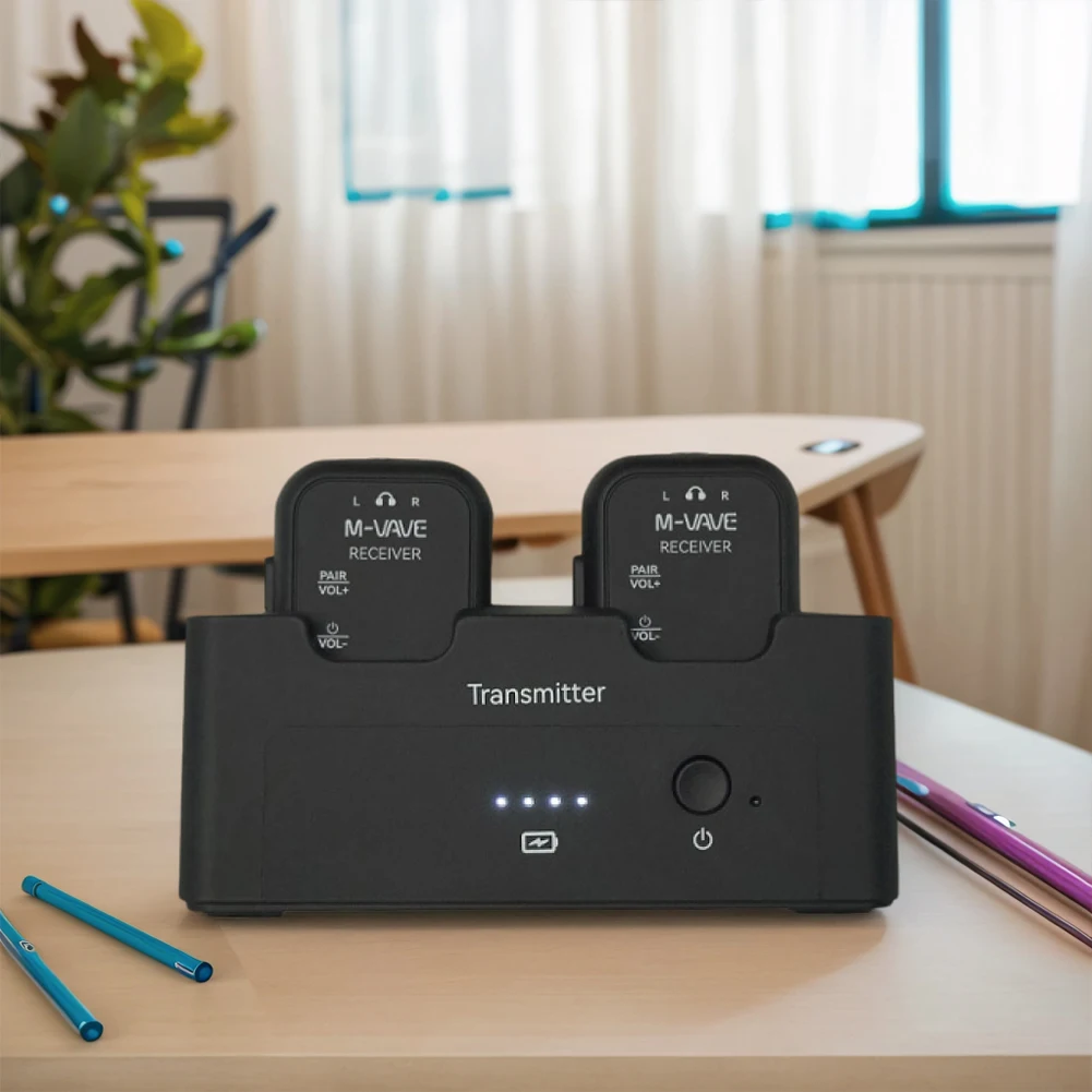 2.4G Wireless In-Ear Transmitter Receiver System In-Ear Beltpack Transmitter & Receiver for Studio Band Rehearsal Small Gig