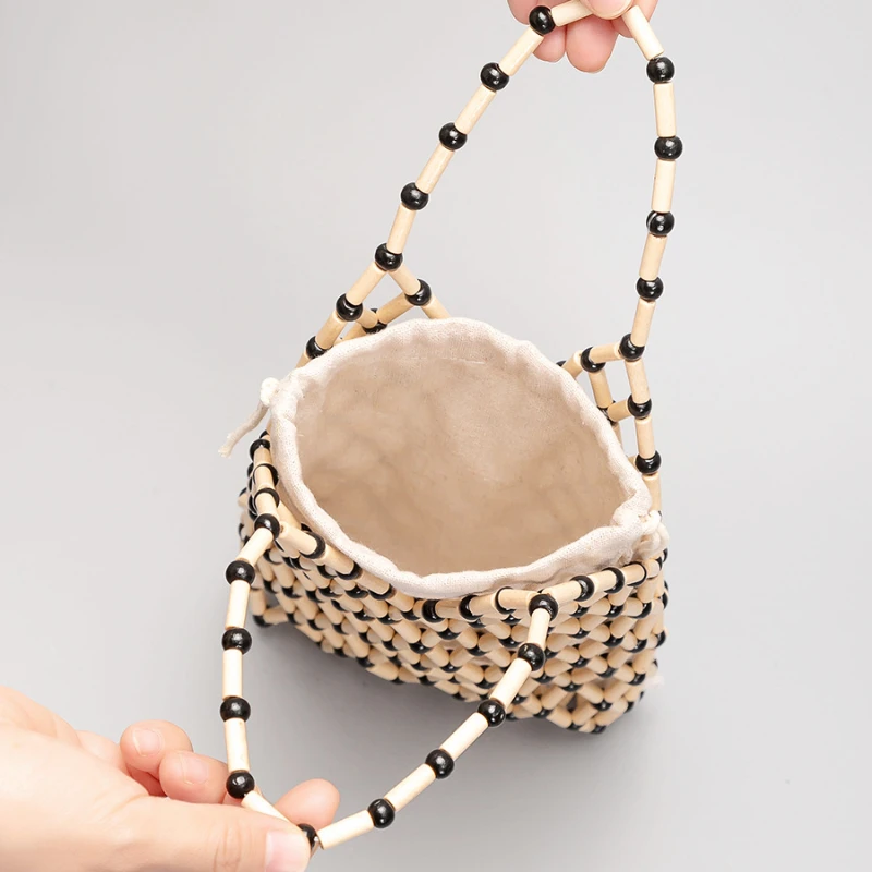 Women Handbag Fashion Luxury Summer Lady Beaded Handbag Summer Beach Holiday Women Wooden Bead Bags