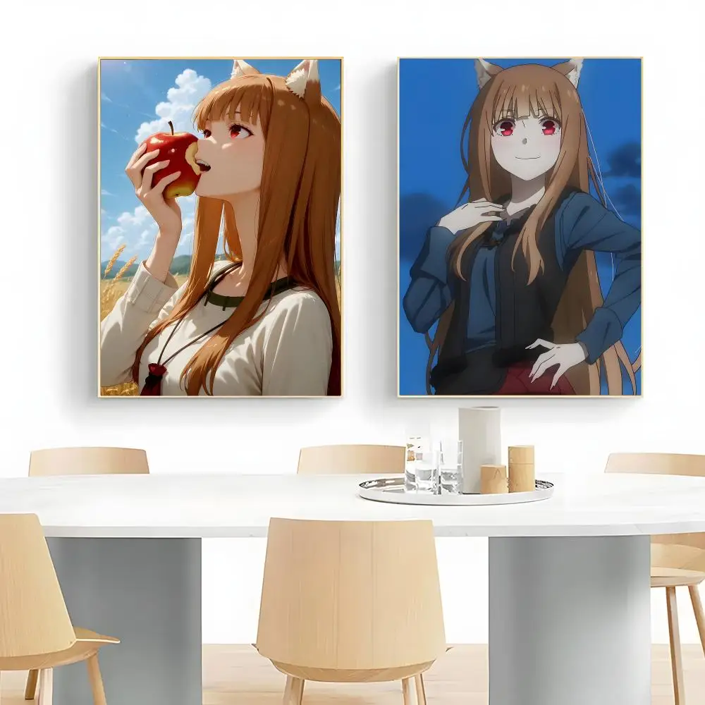 fantasy romance s-Spice and Wolf Holo Poster Wall Art Print Decorative Mural Home Decor Gift Unframed