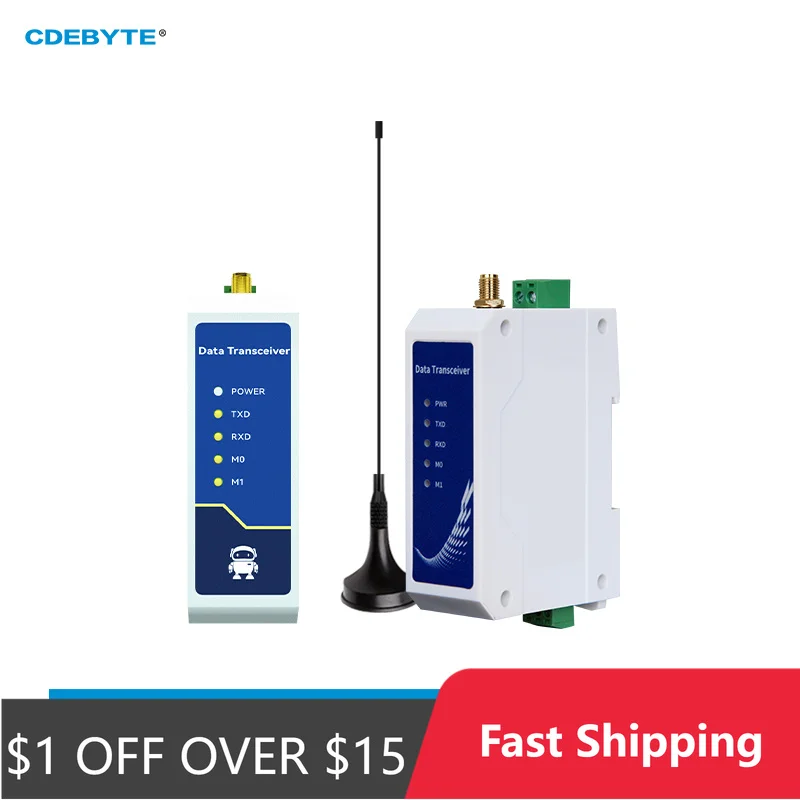 SX1268 LoRa 433MHz RS485 demi-duplex 30dBm longue portée 10km relais Modbus LBT Din-Rail Transmission de données sans fil haute Performance