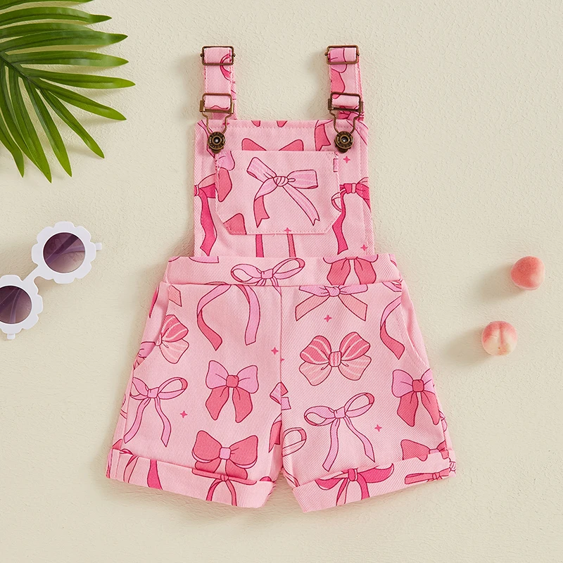 Children\'s Clothing Kids Baby Girl Summer Overalls Backless Football Print Suspender Rompers with Pocket Shorts Clothes