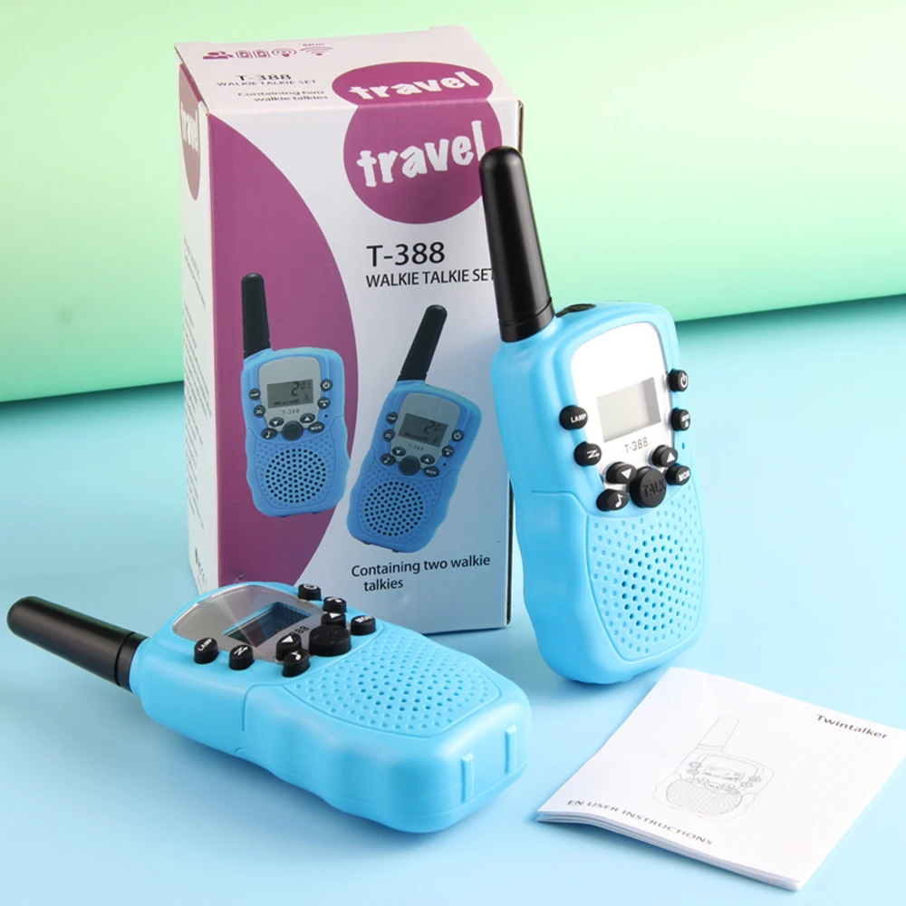 Mini walkie-talkie de mano para niños y niñas, 2 piezas, transceptor, receptor de 6KM, Radio bidireccional, Radio comunicadora, Juguetes