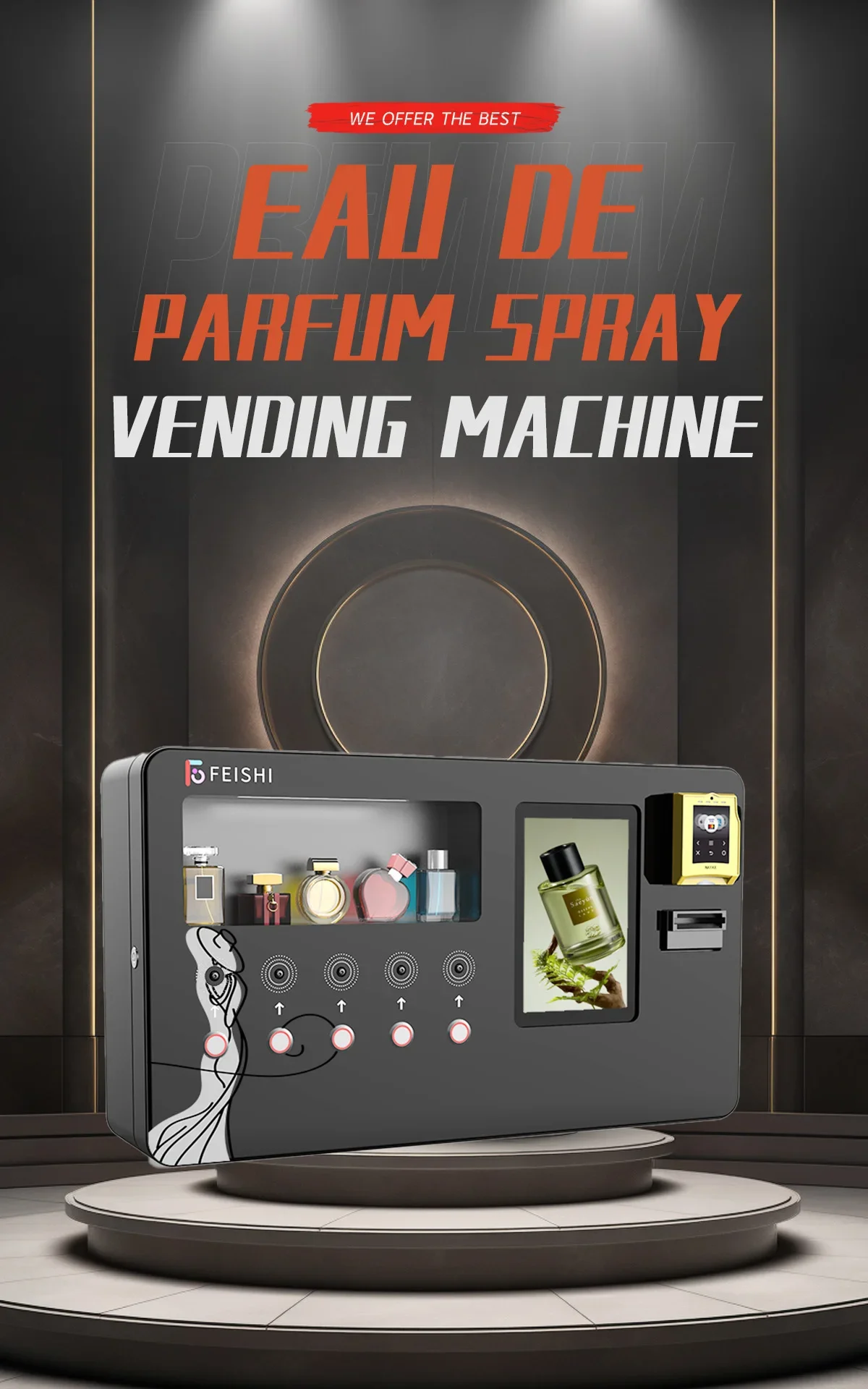 Convenience Store Automatic Perfume Spray Dispenser Credit Card/QR code/Token Payment Smart Perfume Vending Machine #6