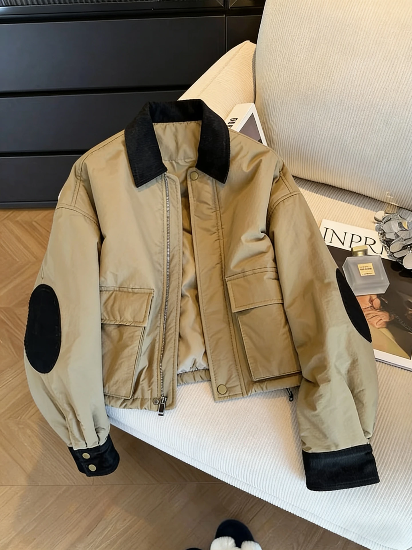 

Корейский Sle Faionable Collar Color Blo Cotton Jaet, женское осенне-зимнее свободное универсальное хлопковое пальто LPQ