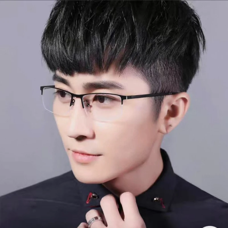 معدن نصف إطار الضوء الأزرق حجب نظارات للقراءة الرجال مربع قارئ النظارات موضة النساء طويل النظر نظارات + 1.0 إلى + 4.0 #2