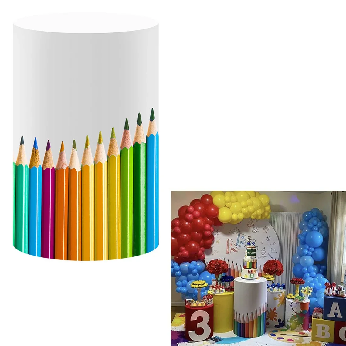 Mocsicka اسطوانة خلفية ديكور العودة إلى المدرسة فتاة طفل حفلة عيد ميلاد التصوير خلفية عرض الطفل غطاء مخصص الدعائم