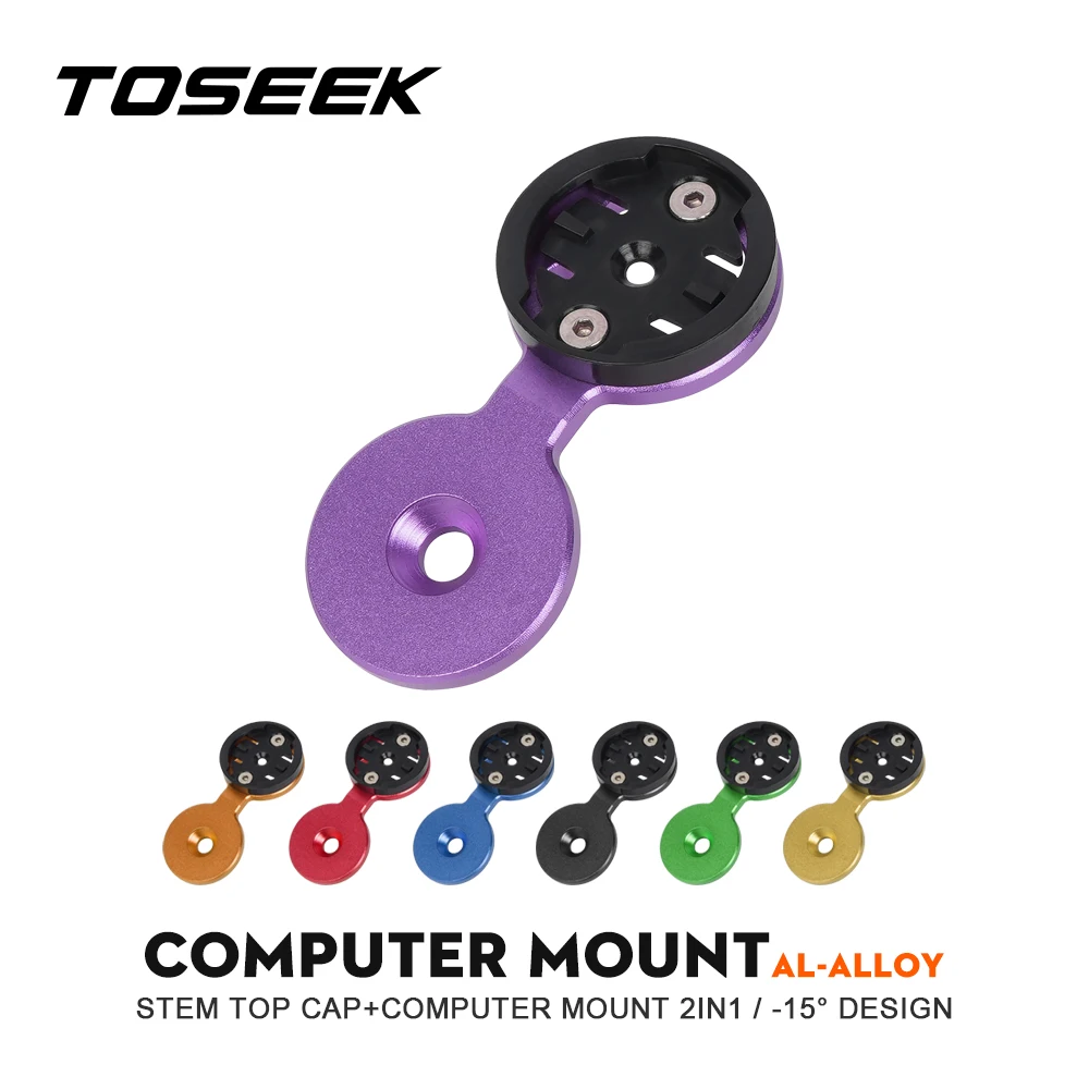 TOSEEK MTB Handlebar Integrated Headset Cap Cover With Computer Mount For Gramin Bryton Wahoo Bicycle Computer Accessories