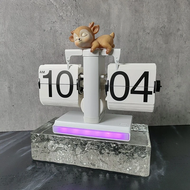 

Desktop Flip Clock Silent Table Clock Nordic Interior Decoration Desk Clocks Bedrooms Living Room Luminous Tables Digital Clocks