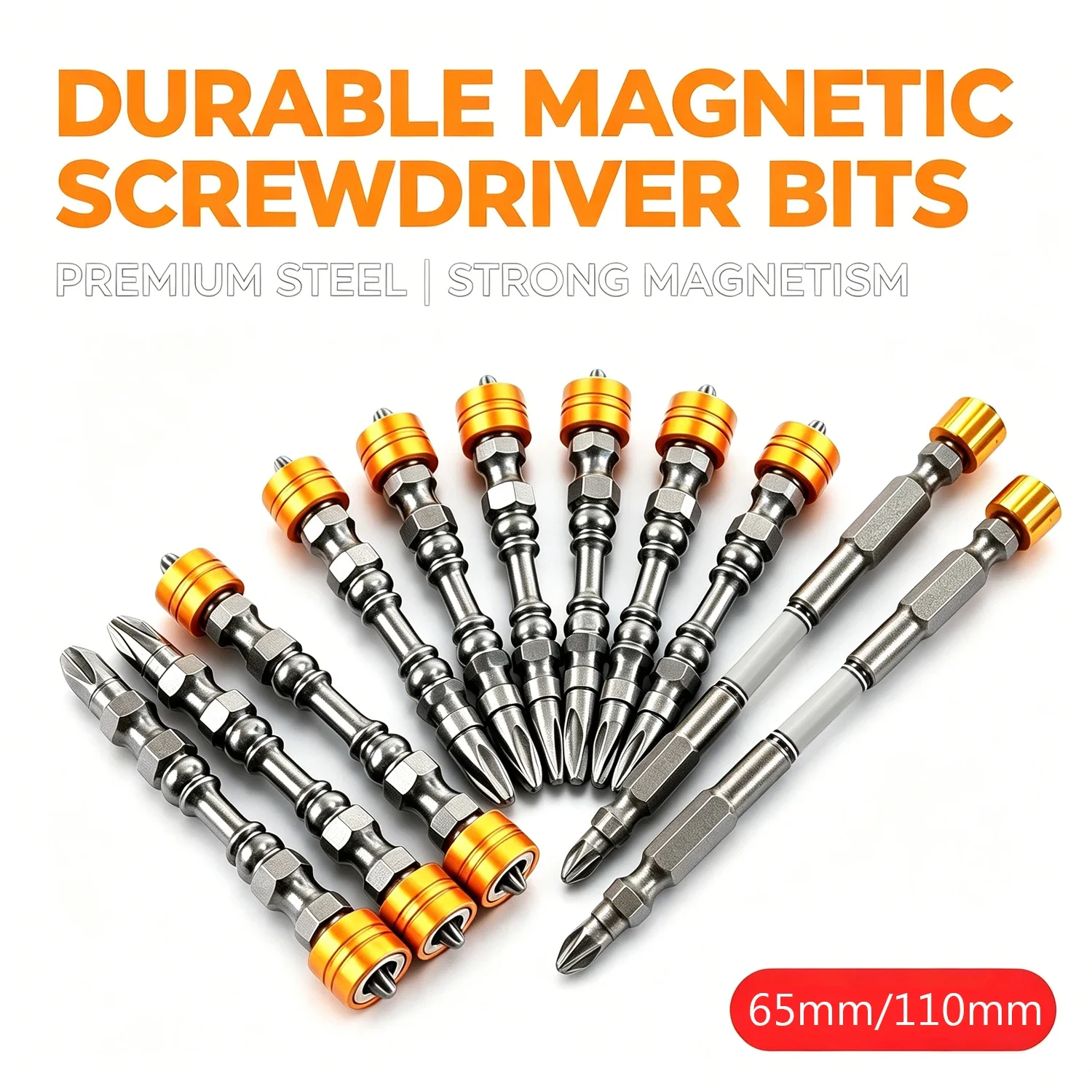 1-10Pcs Double Hex Impact Bit, Cross Head Driver Bits 1/4 Inch Hex Shank Magnetic Power Tool Screwdriver Bit Set