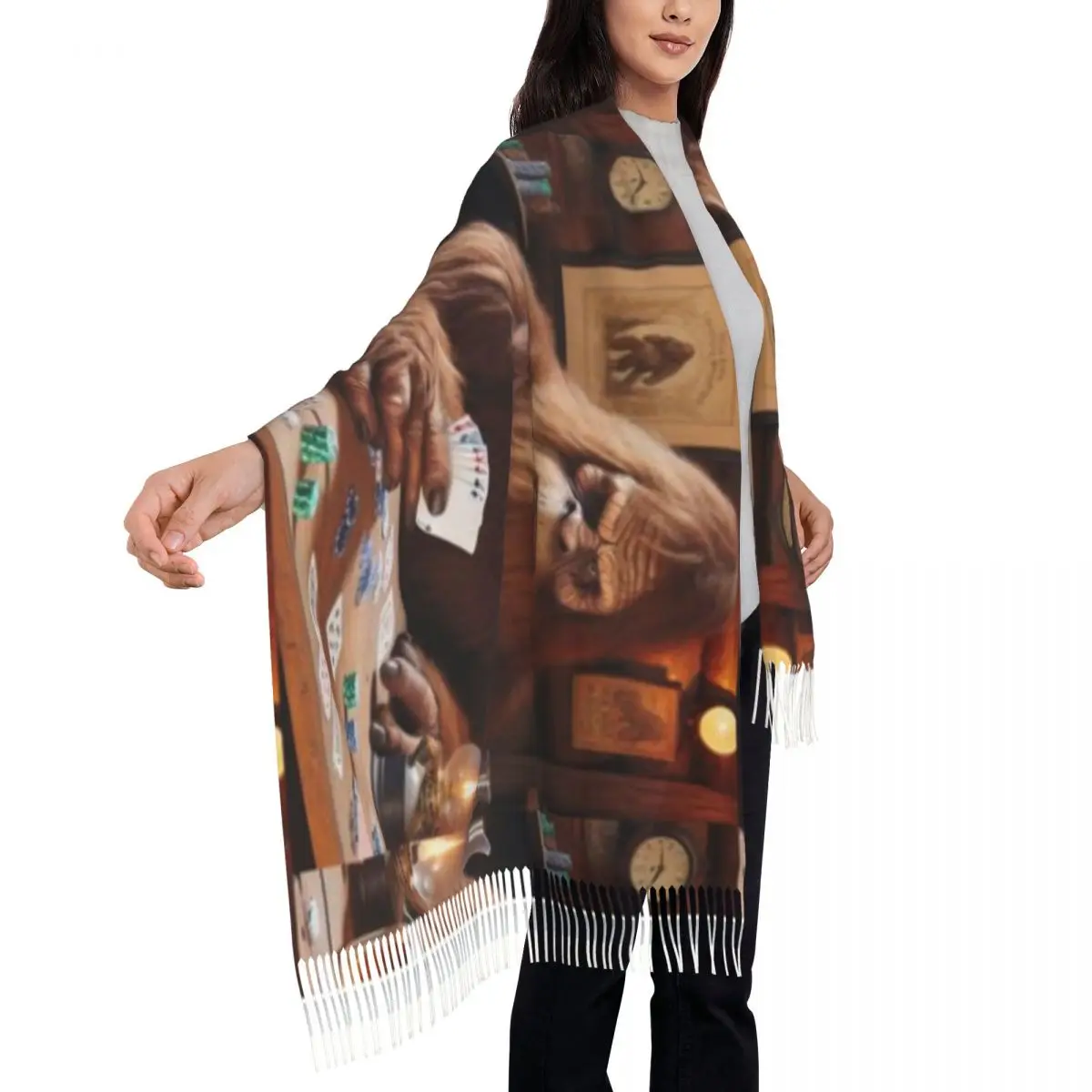 ビッグフット-s-ポーカー-ナイト-レジェンド-アンド-エース-72x197cm-ショール-タッセル-スカーフ