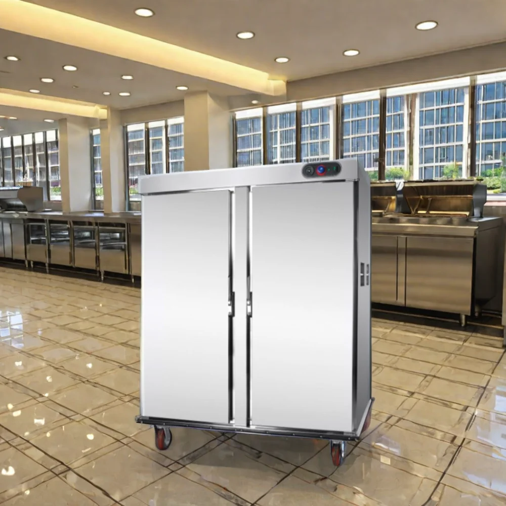 New Stainless Steel Mobile Electric Food Warmer Cabinet Hotel Room and Restaurant Serving Equipment for Food Shops