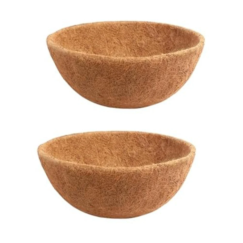 12 Inch Pre Soak Coconut Coir Liners Natural Fiber Liners Ready to Shape for Indoor Outdoor Hanging Basket Gardening
