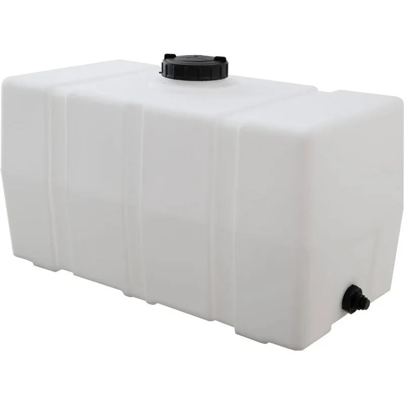 Horizontal Square Reservoir 50 gallon, Made In The USA, Poly Tank For Farming Water and Non-Flammable Liquids