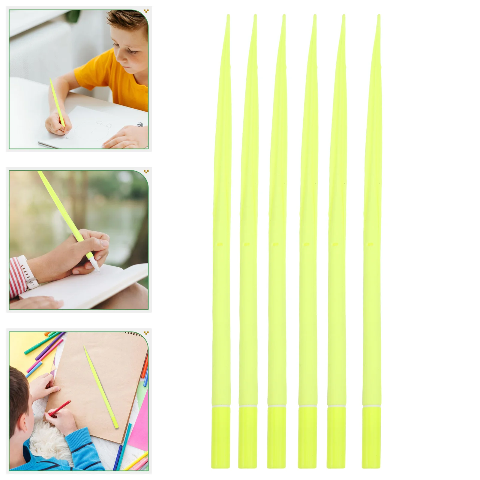 

6pcs Lovely Silicone Grass Gel 0.5Mm Neutral Ink Writing Refillable Smooth Student Signature For Note Taking Office School