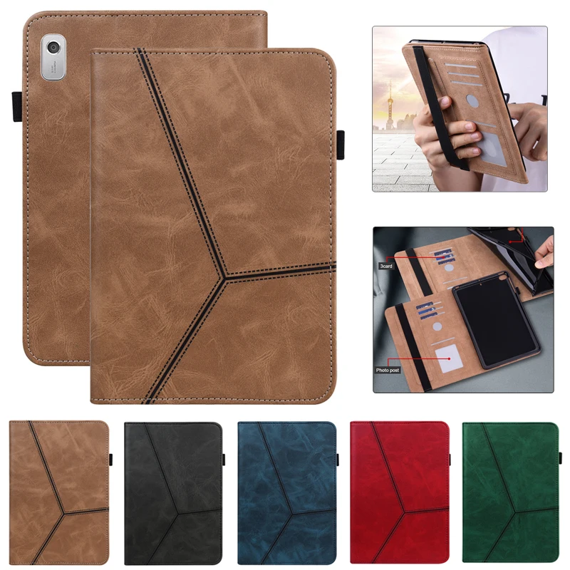 

Business Wallet Funda For Lenovo Tab M9 Case TB310FU TB310XU 9" Tablet PC Folding Stand Cover with Soft TPU Back Shell