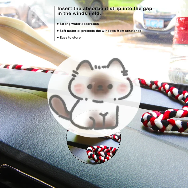 

2 Meters Water Absorbent Rope Vinyl Film Door Windshield Microfiber Cloth Drying Tool Automotive Clean Window Wash Accessories