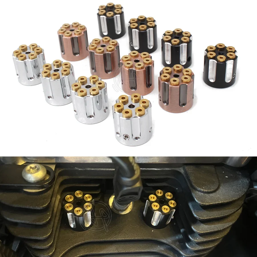 Motorcycle Head Bolt Caps Engine Topper Cover Screw Cap Spark Plug  For Harley Sportster Softail Dyna Twin Cam XL 883 1200 48