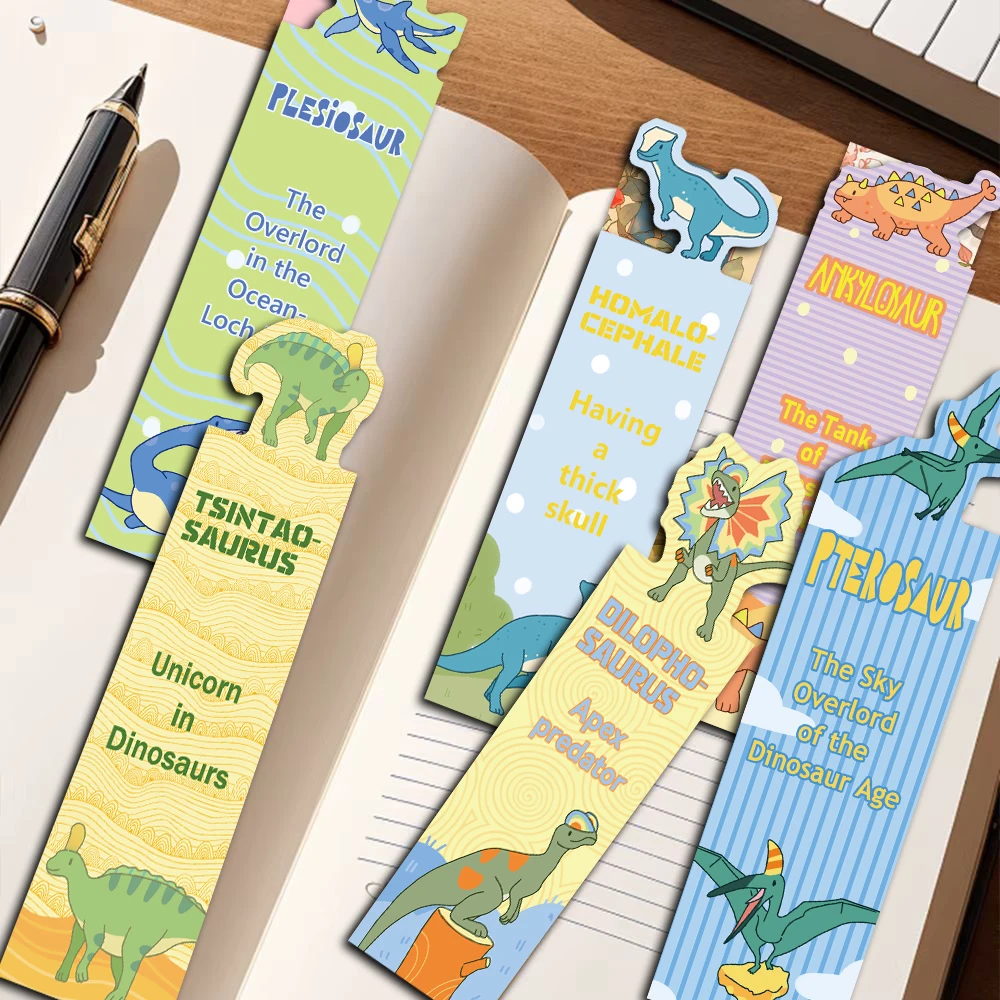 30PCS CDinosaur Alien Bookmark Decoration Painting Reading Page Book Labeled Paper Student Book Gifts to Mark Cards Bookmark