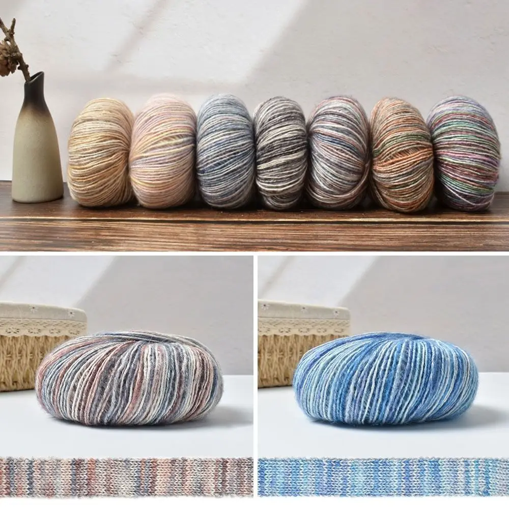 Wool Gradient Cake Yarn Winter Soft Magic Color Cotton Yarn Sewing Crochet Line Yarn Ball for Hat Scarf