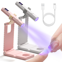YIKOOLIN Portable Handheld UV Dryer Lamp with Foldable Stand for Gel  Nail Curing USB Rechargeabl Quick Dry Nail Lamp
