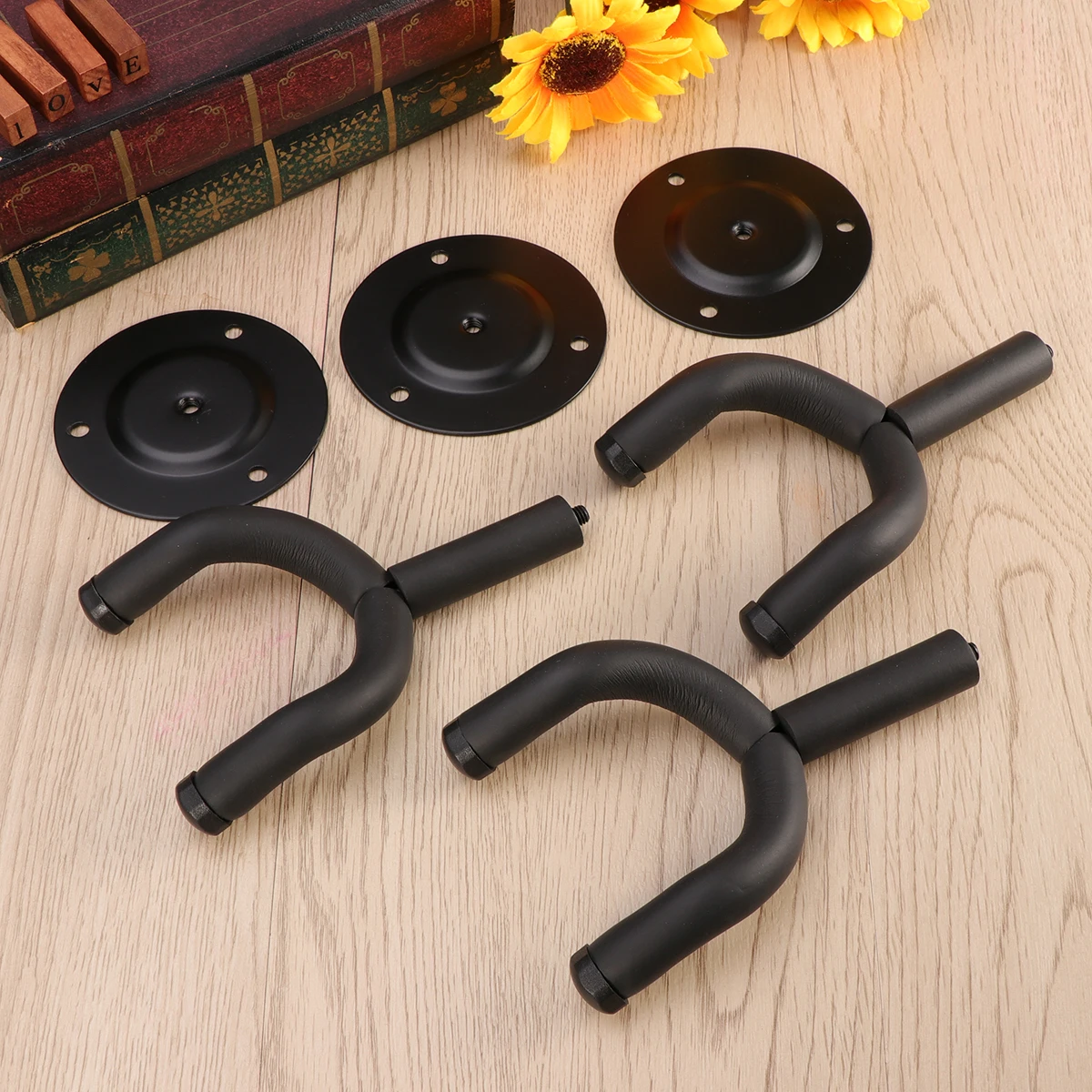 

3 Pcs Guitar Hook Round Hangers for Wall Electric Bass Organization Mount Display Space-saving