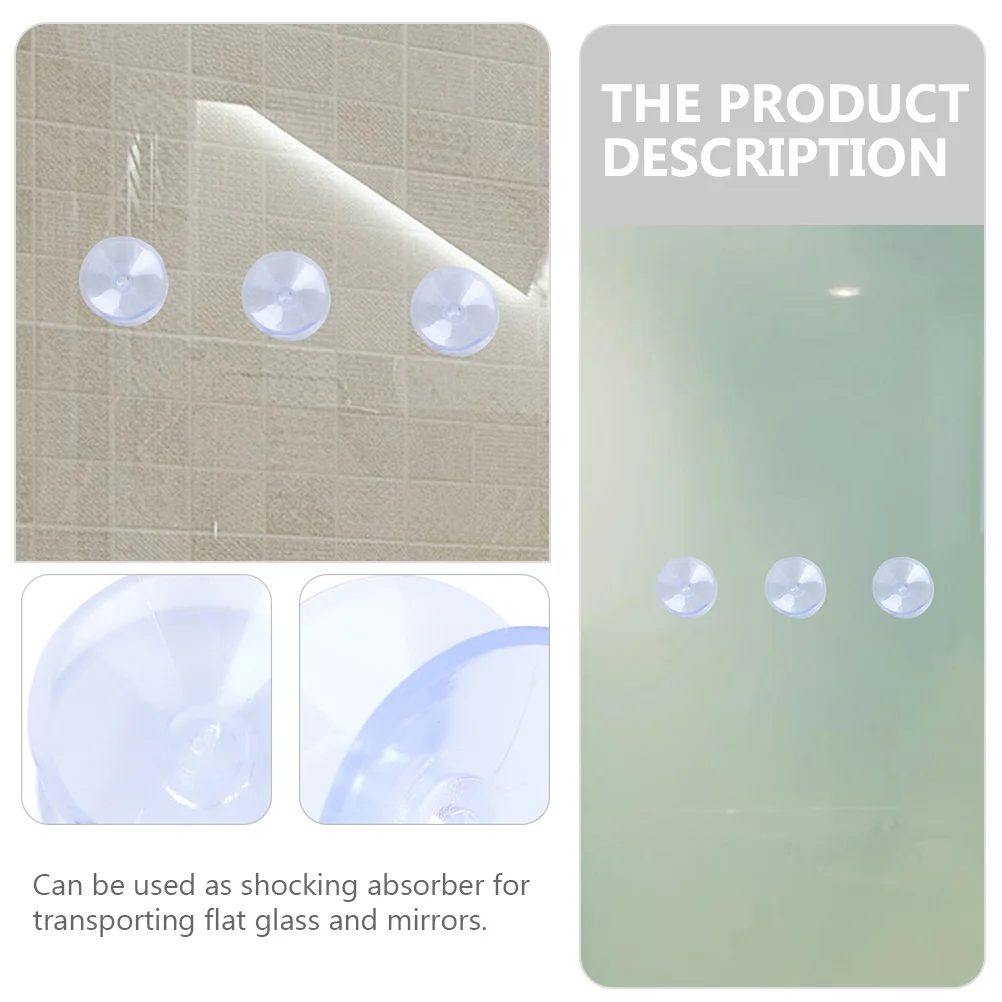

50Pcs Anti-Slip Glass Suction Pads Double Sided Suction Cups Strong Hold for Tabletop Glass Mirror Protector Shock Absorber